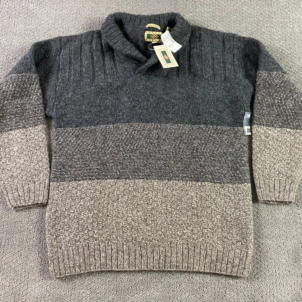 NWT Joseph Abboud Sweater Men's XL Shawl Collar Wool Handknit Chunky Heavyweight